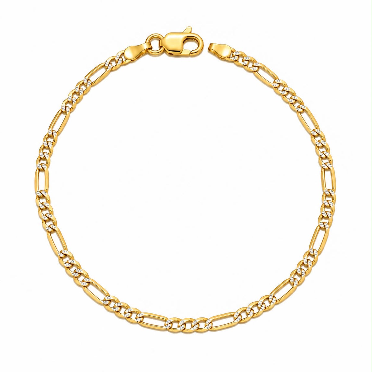 Pulsera de Eslabones Mixtos con Detalles Brillantes