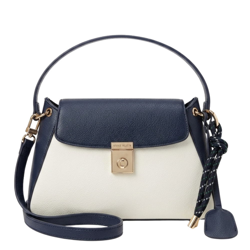 Cartera Anne Klein azul con blanco