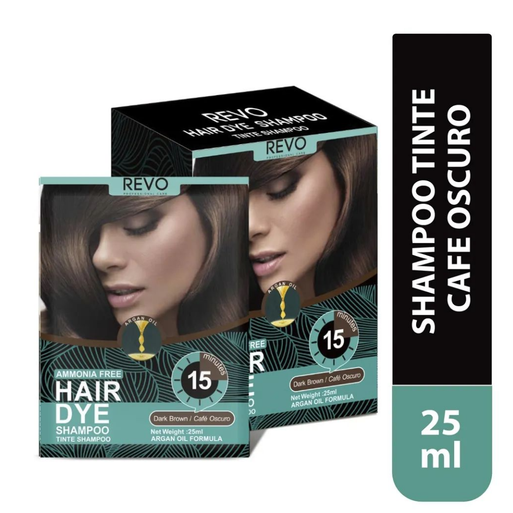 Revo Hair Dye Shampoo – Café Oscuro (25 ml)