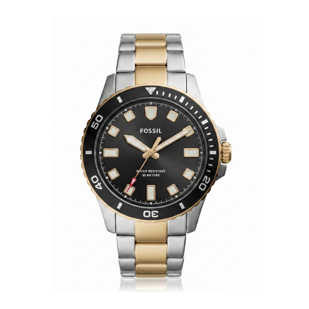 Reloj Fossil para Caballero – Bicolor con Esfera Negra