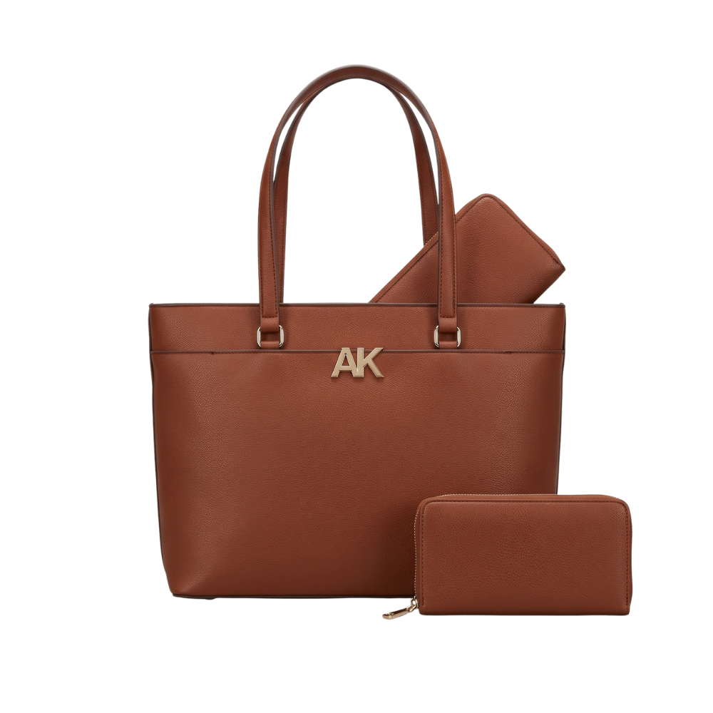 Anne Klein – Set de Bolso Tote con Cartera Café