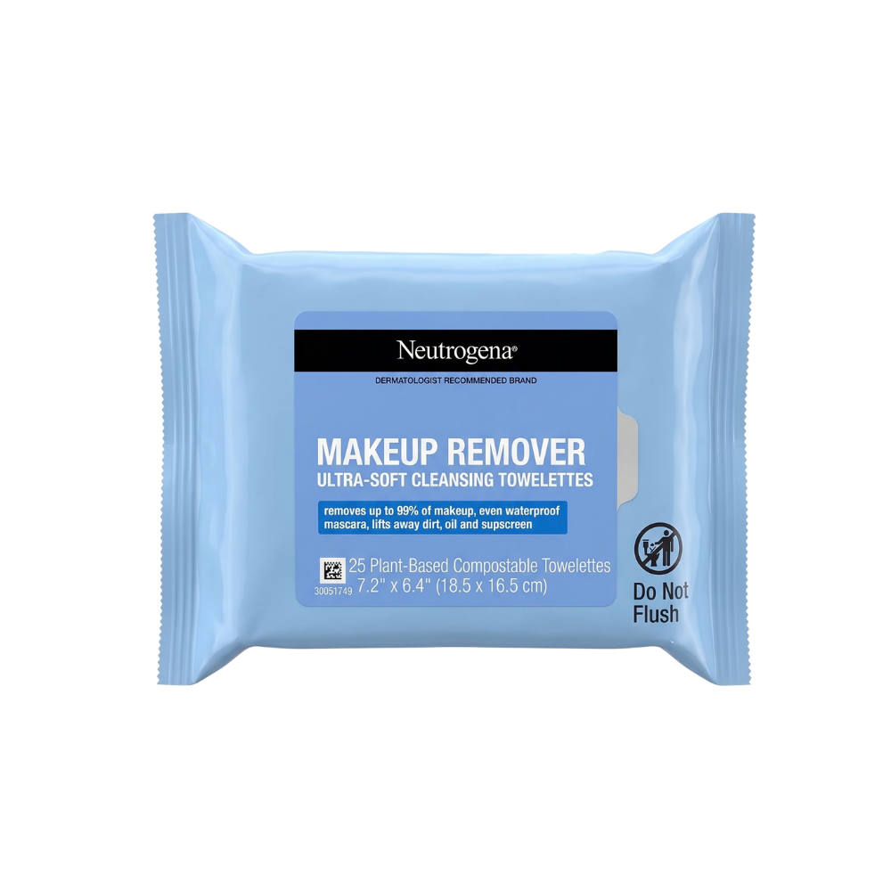 Neutrogena Makeup Remover – Toallitas Desmaquillantes Ultra-Suaves, 25 Unidades