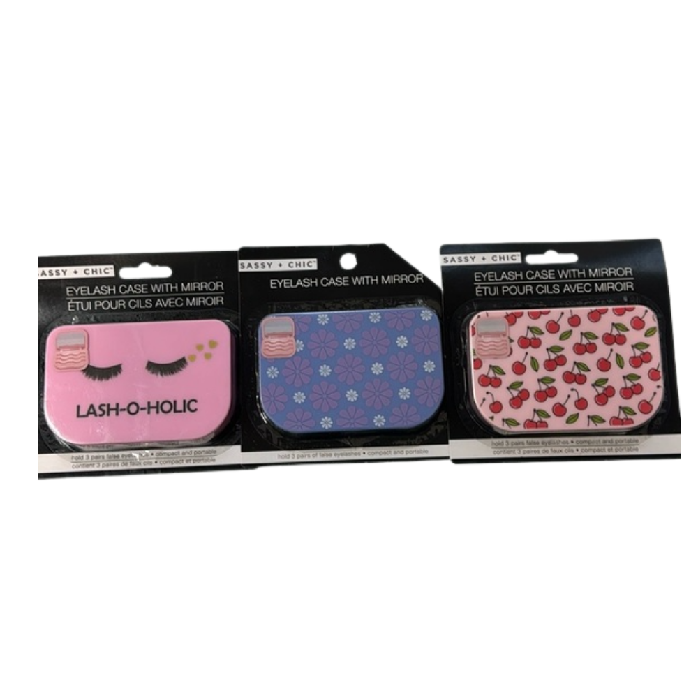Estuche para Pestañas Postizas con Espejo – Sassy + Chic