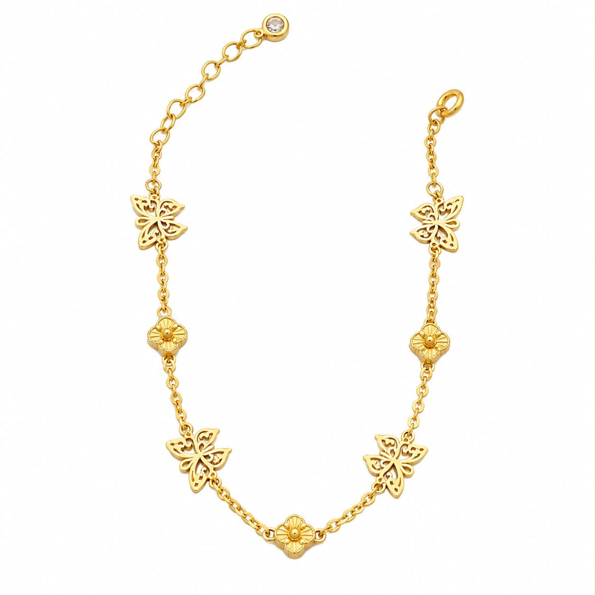 Pulsera de Mariposas y Flores