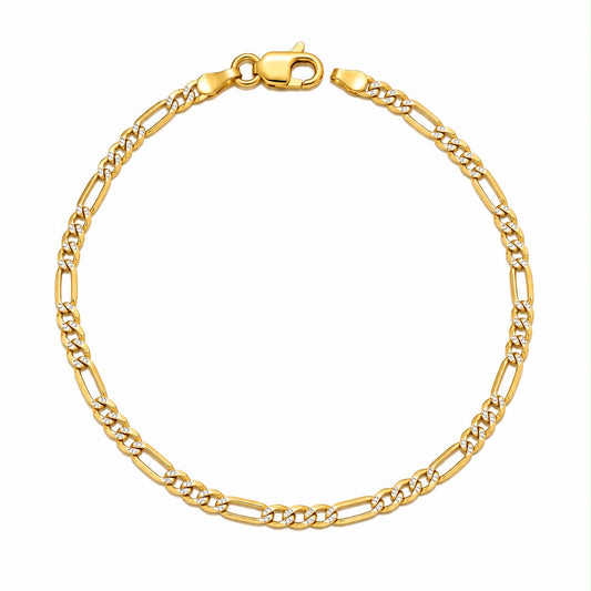 Pulsera de Eslabones Mixtos con Detalles Brillantes