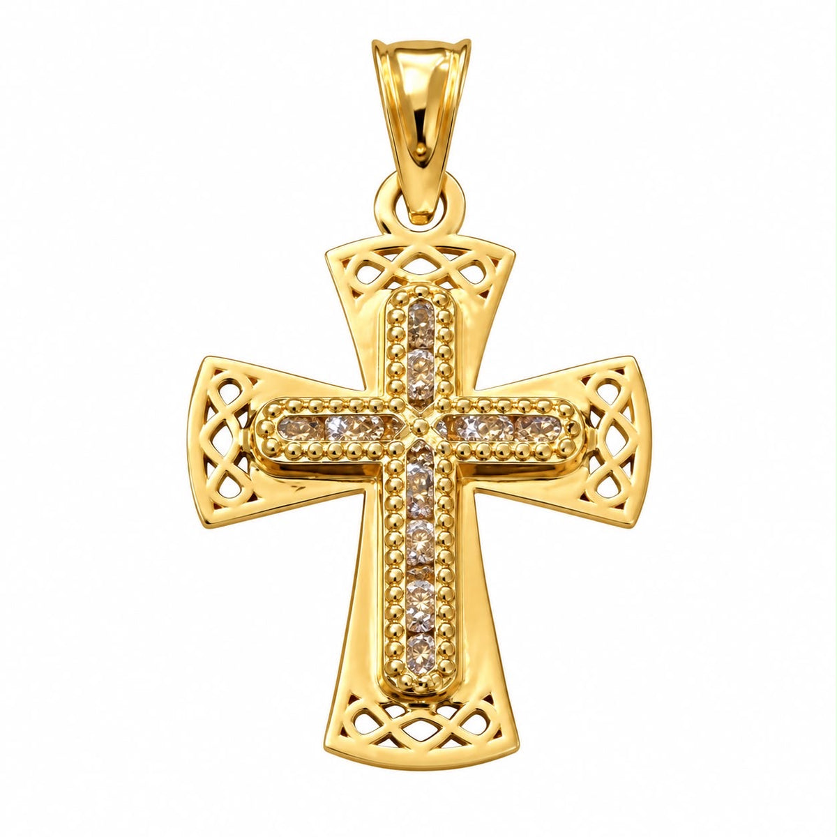 Dije de Cruz con Detalles Brillantes