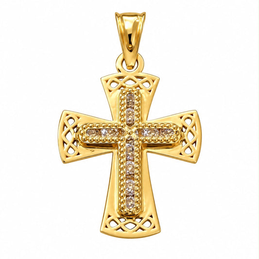 Dije de Cruz con Detalles Brillantes
