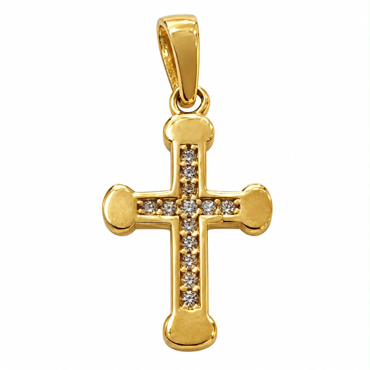 Dije de Cruz con Piedras Brillantes