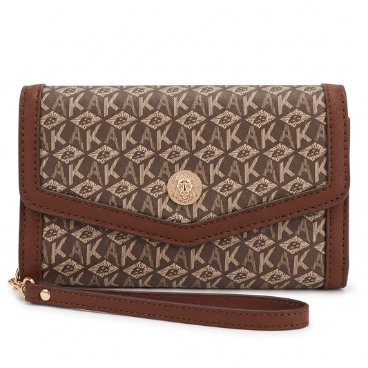 Nine West – Cartera Crossbody Monogram Café