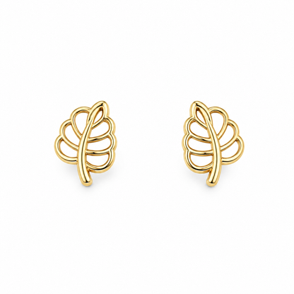 Aretes de Hoja en Oro