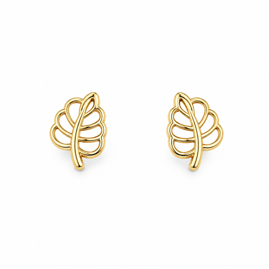 Aretes de Hoja en Oro