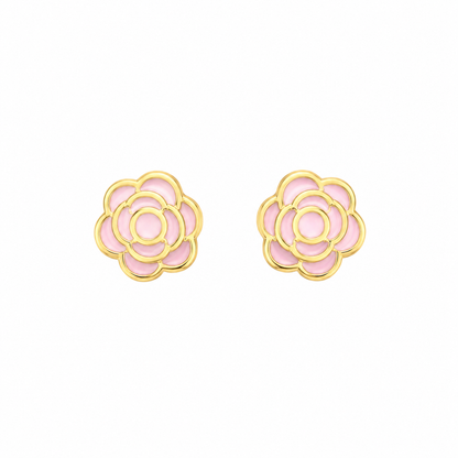 Aretes de Flor Rosa