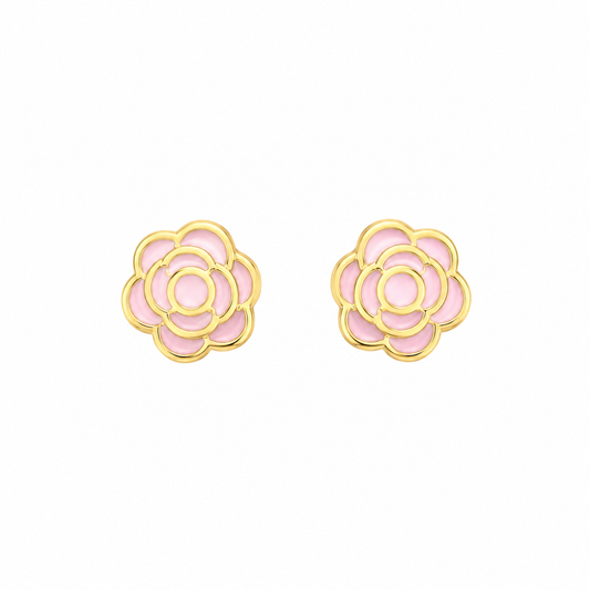 Aretes de Flor Rosa