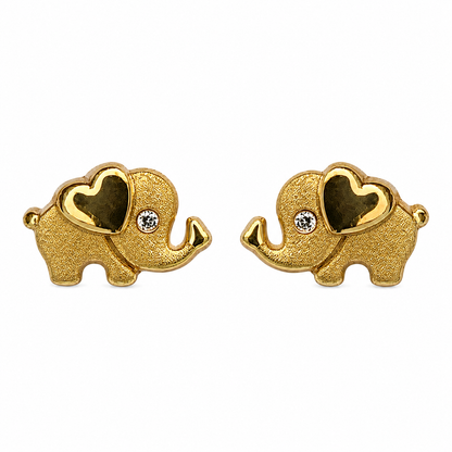 Aretes de Elefante con Corazón