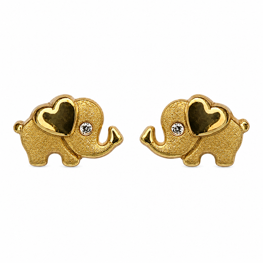 Aretes de Elefante con Corazón