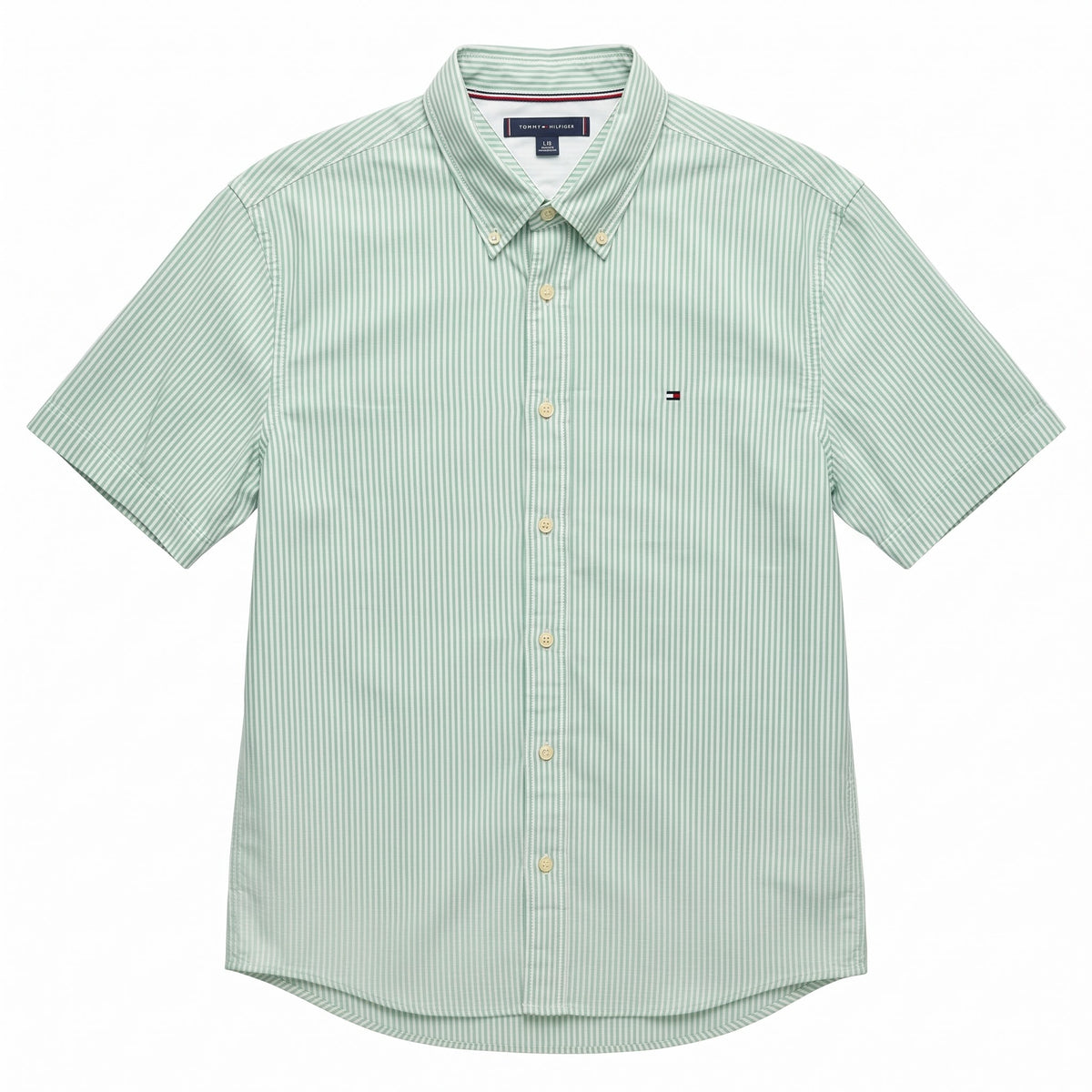 Camisa Tommy Manga Corta - L Regular Fit Stretch