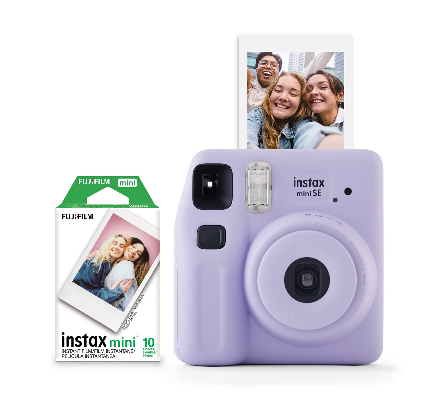 Fujifilm Instax Mini SE Lila – Cámara Instantánea + Película Instax Mini (10 fotos)