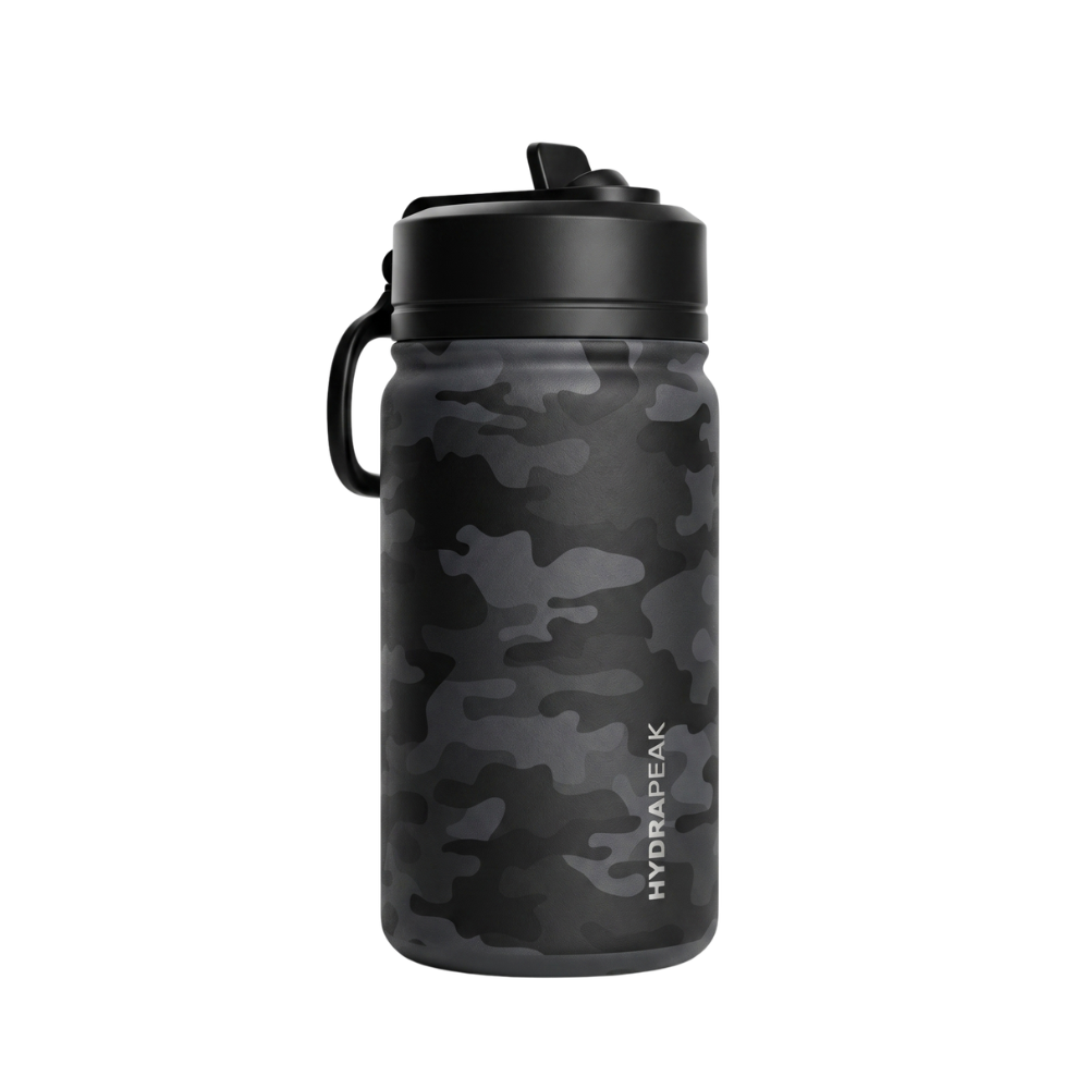 HydraPeak Botella Térmica de Acero Inoxidable – Camuflaje Negro 14 oz