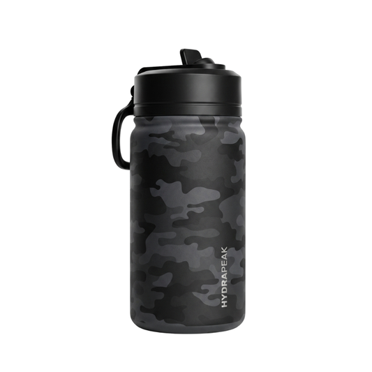 HydraPeak Botella Térmica de Acero Inoxidable – Camuflaje Negro 14 oz
