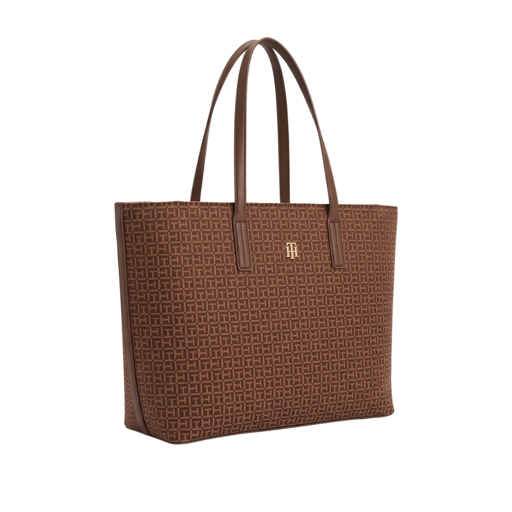 Tommy Hilfiger – Bolso Tote Monograma Café