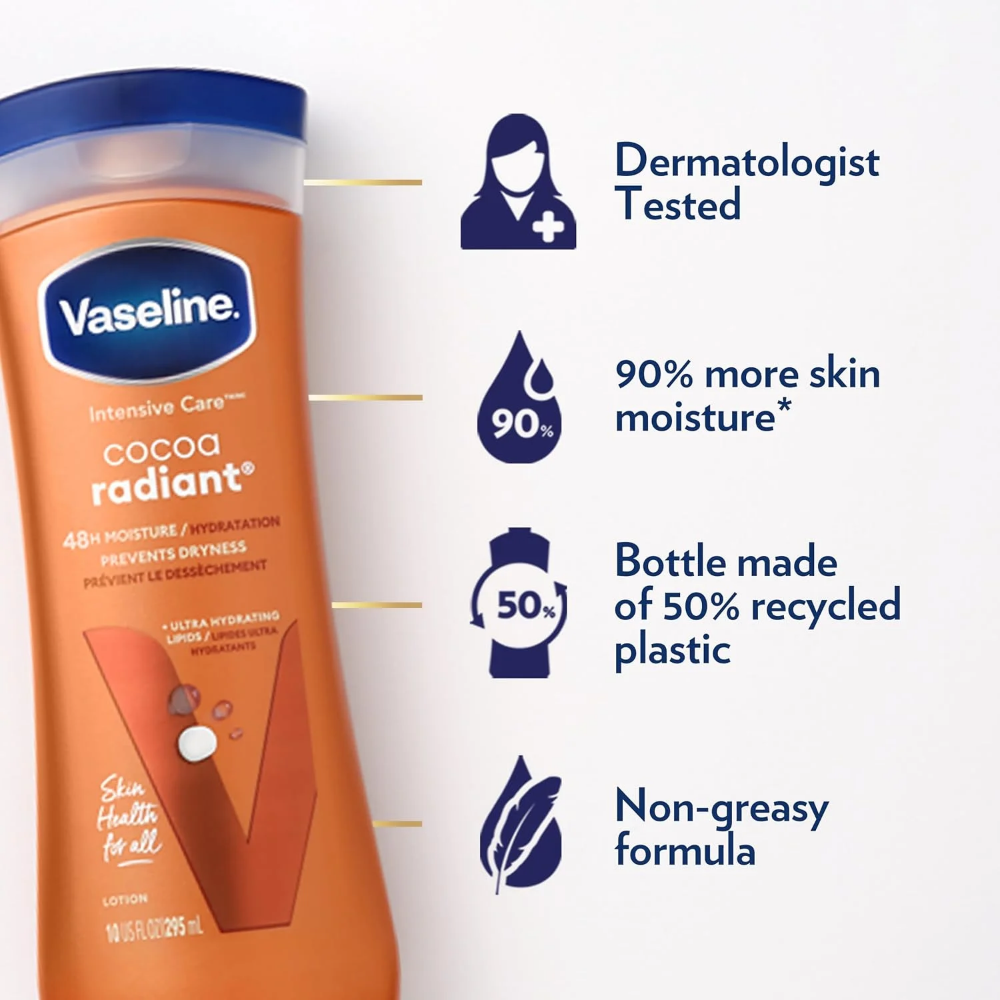 Vaseline Intensive Care Cocoa Radiant – Loción Corporal 295 ml