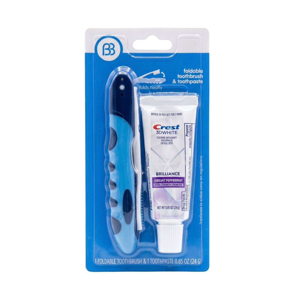 Cepillo Dental Plegable + Pasta Dental de Viaje