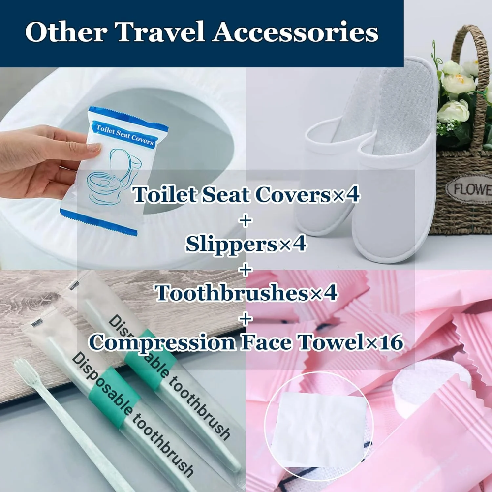 Kit de Viaje Desechable – Todo lo Esencial para Viajar Cómodo