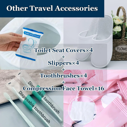 Kit de Viaje Desechable – Todo lo Esencial para Viajar Cómodo