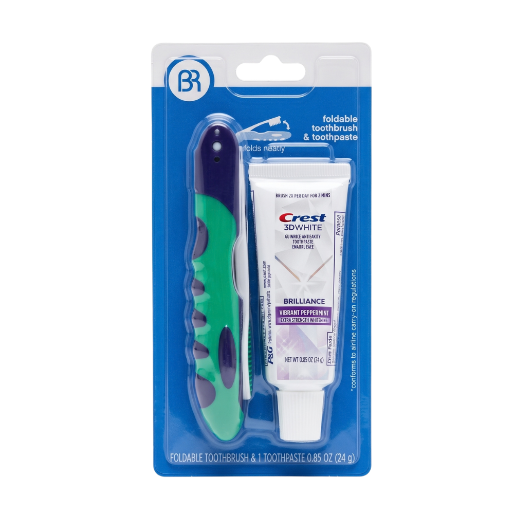 Cepillo Dental Plegable + Pasta Dental de Viaje