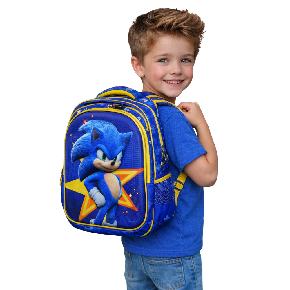 Mochila Escolar Infantil Sonic