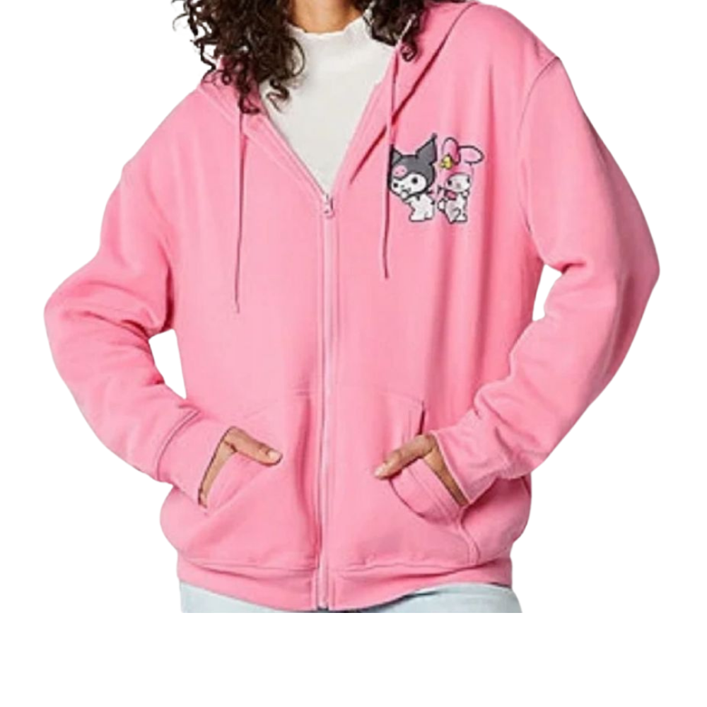 Hoodie Sanrio Kuromi & My Melody Rosa – Talla M