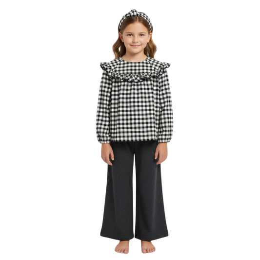 Traje Completo para Niña a Cuadros – Talla 12