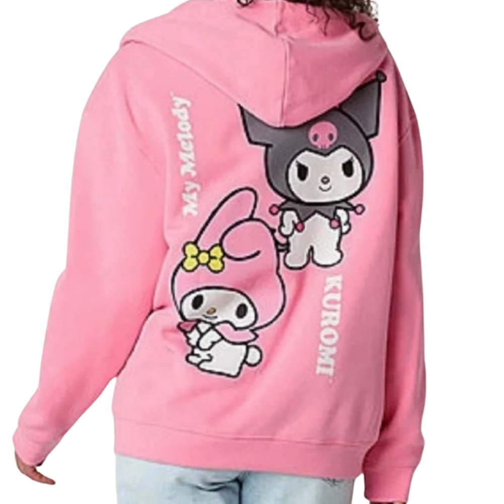 Hoodie Sanrio Kuromi & My Melody Rosa – Talla M