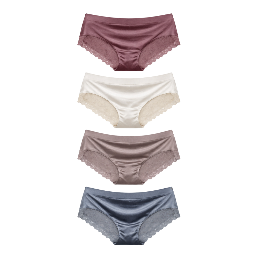 Panty Mujer Suave con Encaje – Set de 4 | Talla M
