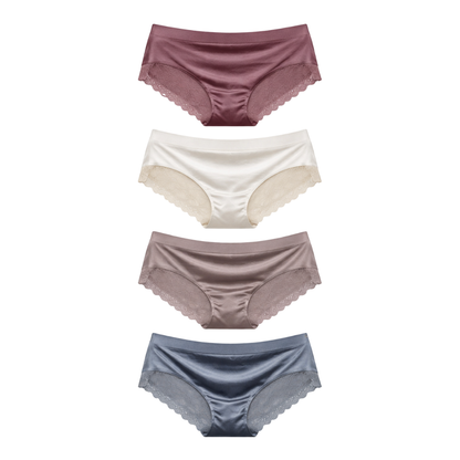 Panty Mujer Suave con Encaje – Set de 4 | Talla M