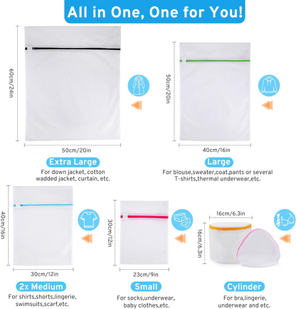 Set de Bolsas de Lavado para Ropa Delicada (6 piezas)