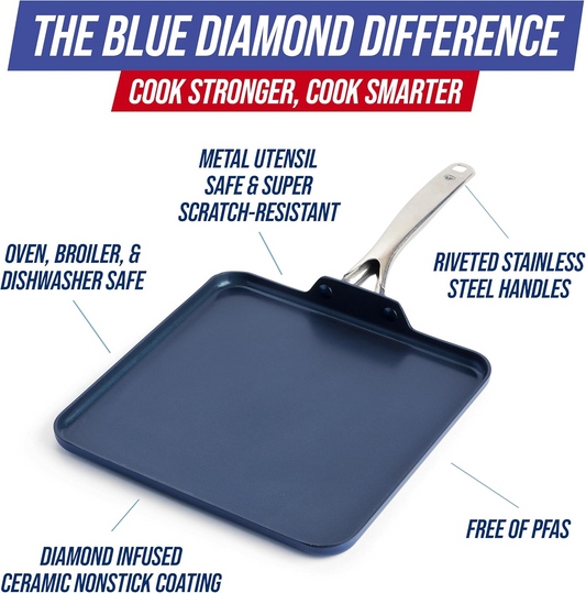 Blue Diamond Ceramic Plancha Antiadherente para Cocina